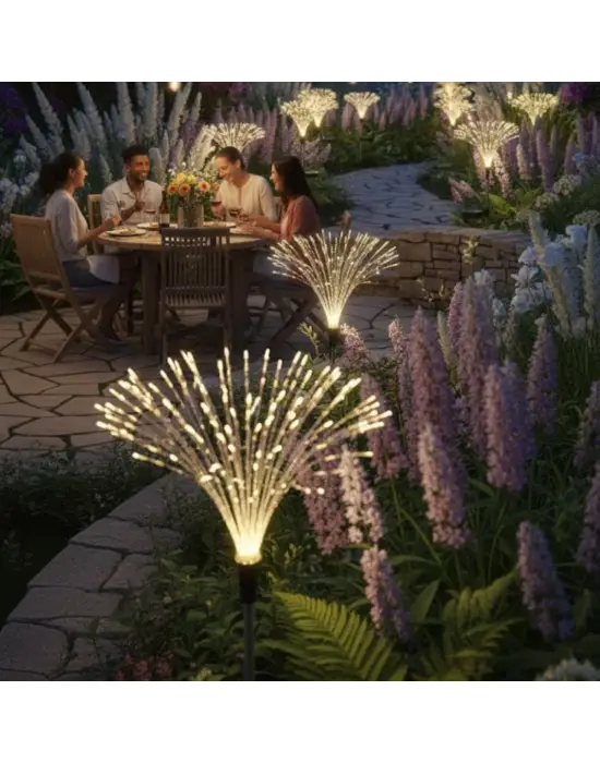 2 Adet Saçak Model Solar Bahçe Lambası – Güneş Enerjili LED Dış Mekan Aydınlatma, Otomatik Sensörlü Dekoratif Işık