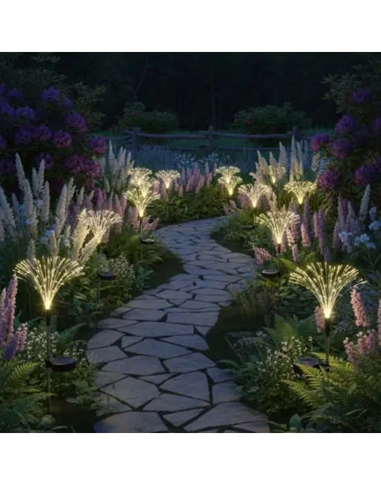 2 Adet Saçak Model Solar Bahçe Lambası – Güneş Enerjili LED Dış Mekan Aydınlatma, Otomatik Sensörlü Dekoratif Işık