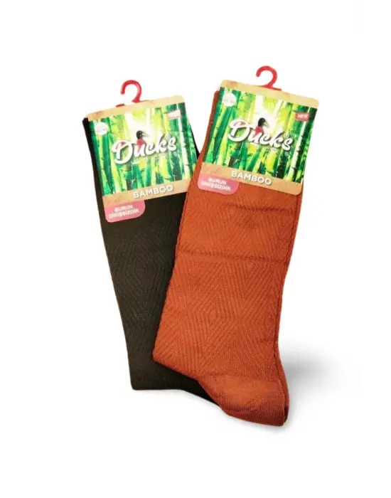 Omarı Yumuşak ve Esnek Bambu Dikişsiz Çorap Çifti
