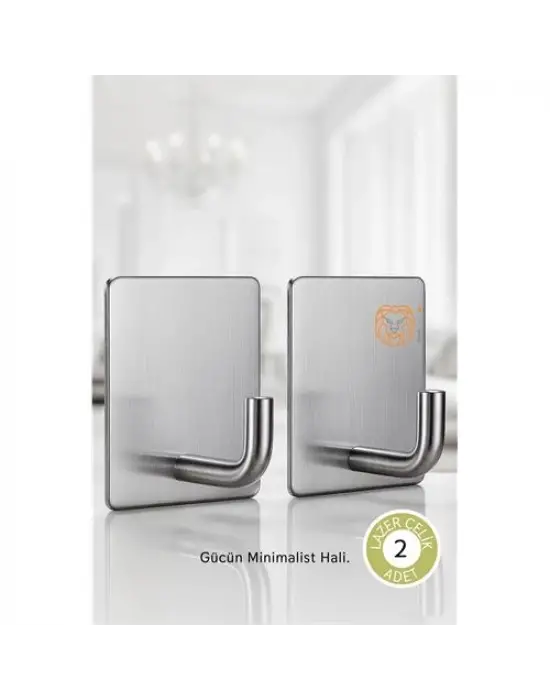 2li Banyo ve Mutfak Askı Seti - SUS304 Lazer Kesim Çelik  Ultra Güçlü Yapışkanlı Askı
