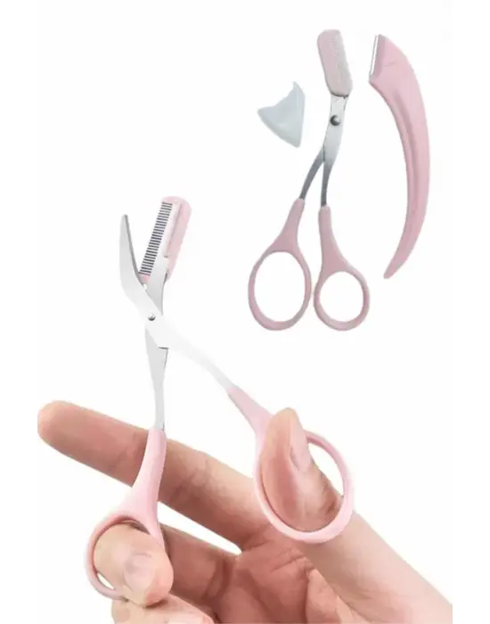 2li Kaş Bakım Seti Taraklı Kaş Makası Ve Kaş Usturası Kaş Şekillendirici