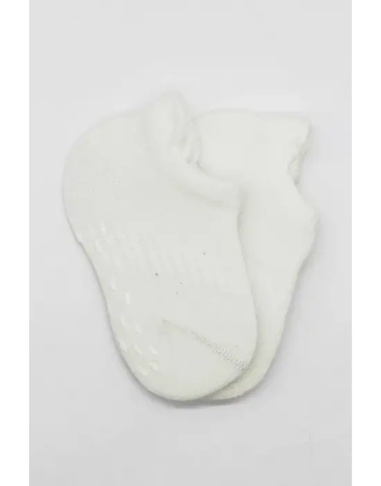 Omarı Kaymaz Tabanlı Basic Penye Çorap Seti Ekru