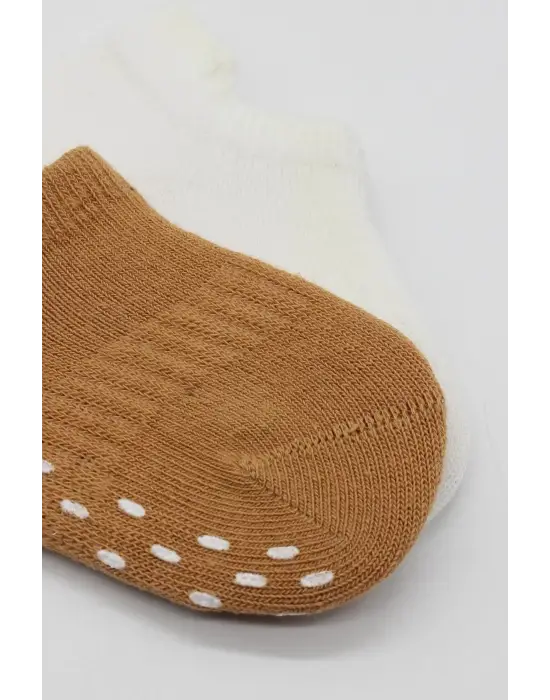 Omarı Renkli Kaymaz Sneakers Penye Çorap Seti