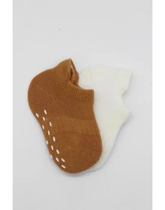 Omarı Renkli Kaymaz Sneakers Penye Çorap Seti