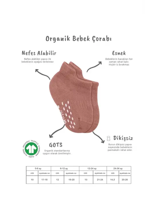 Omarı Renkli Kaymaz Penye Çorap 2li Paket
