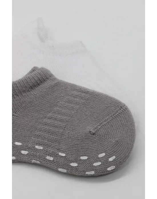 Omarı Renkli ve Kaymaz 2li Penye Sneakers Çorap Seti