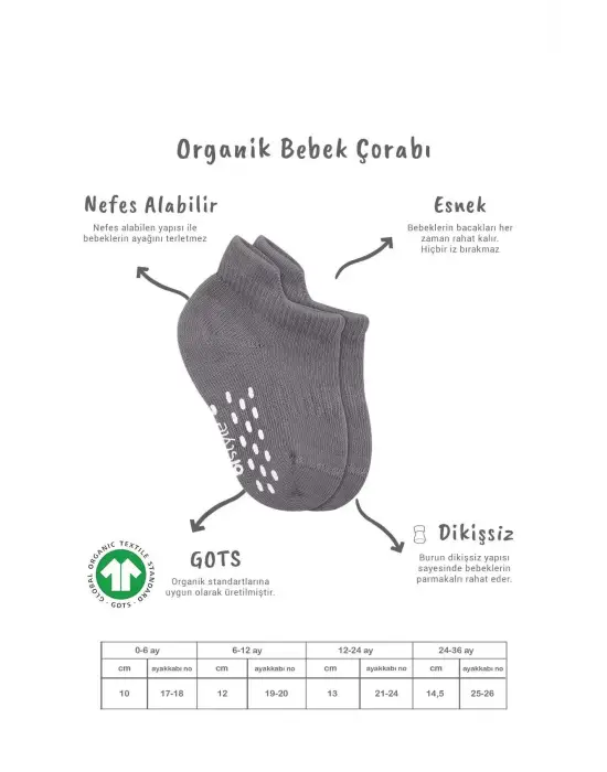 Omarı Renkli ve Kaymaz 2li Penye Sneakers Çorap Seti