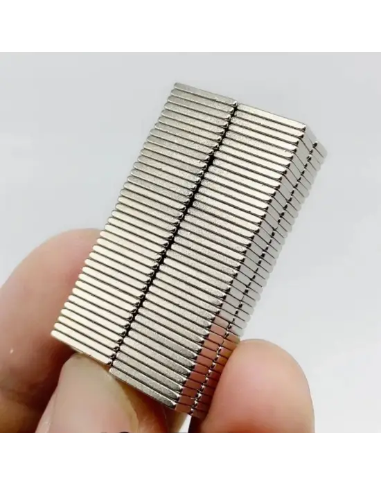 20 Adet 15x10x1.5 Mm Köşeli Neodyum Mıknatıs N35 Magnet Dayanıklı Nikel Kaplama