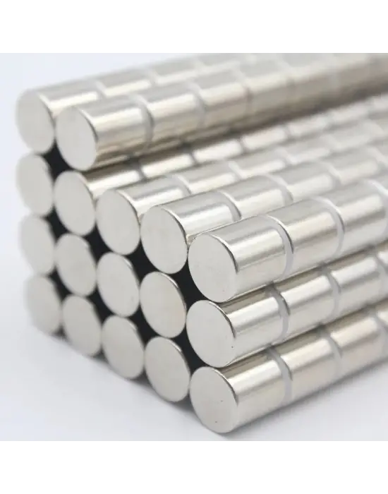 20 Adet 4x4 Mm Yuvarlak Neodyum Mıknatıs N35 Güçlü Magnet Nikel Kaplama