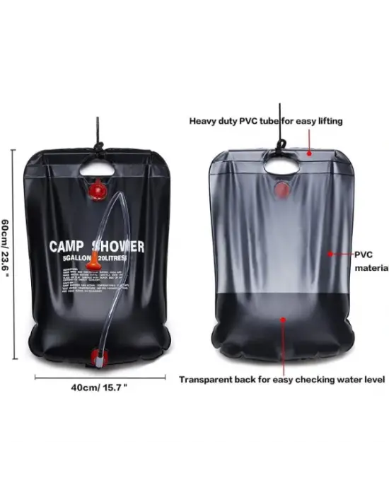 20 Litre Solar Isıtıcılı Kamp Duş Torbası