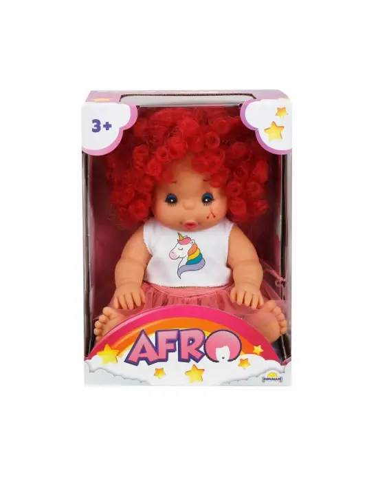 20040 Afro Kıvırcık Saçlı Bebek 23 cm -Sunman