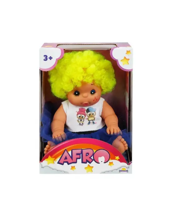 20040 Afro Kıvırcık Saçlı Bebek 23 cm -Sunman