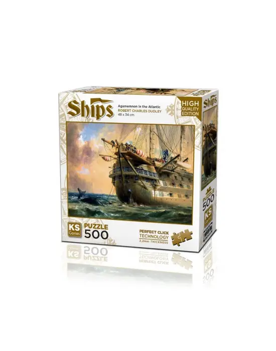 20050 HMS Agamemnon in Atlantic 500 Parça Puzzle -KS Puzzle