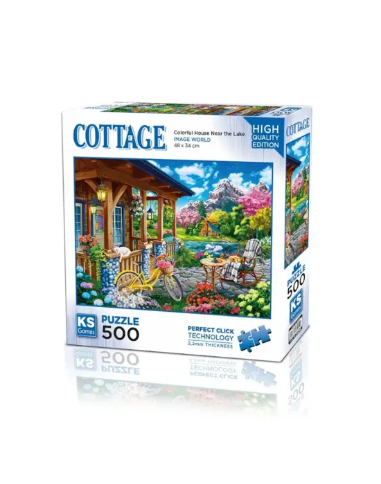 20053 Colorful House Near The Lake  500 Parça Puzzle -KS Puzzle