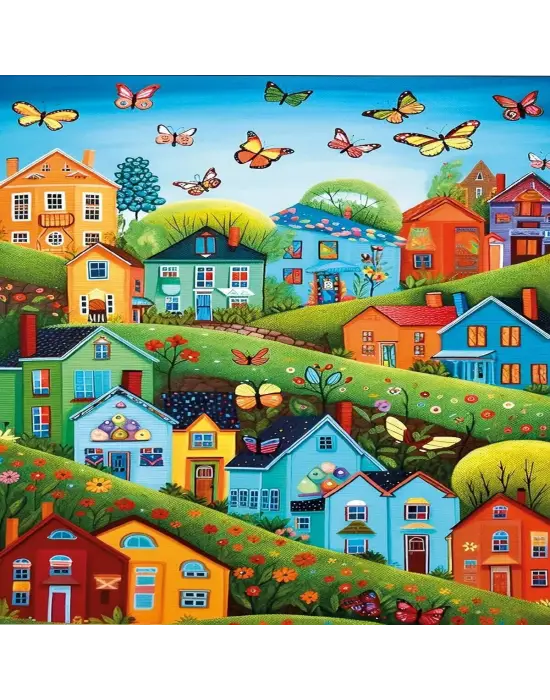 20079 PUZZLE 500 Village Tith Butterflies