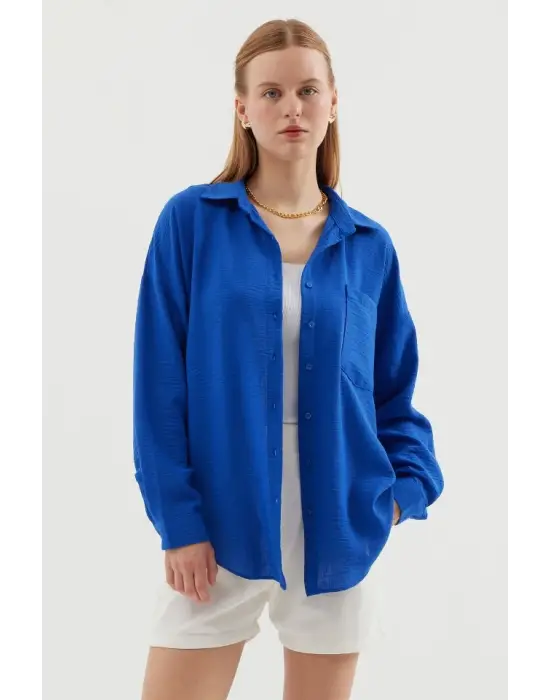 Modern Oversize Keten Gömlek