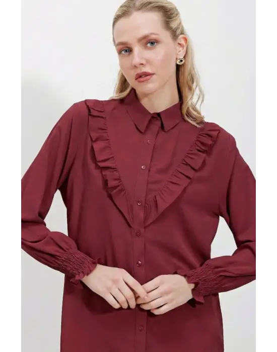 Gösterişli Fırfırlı Kol Gömlek