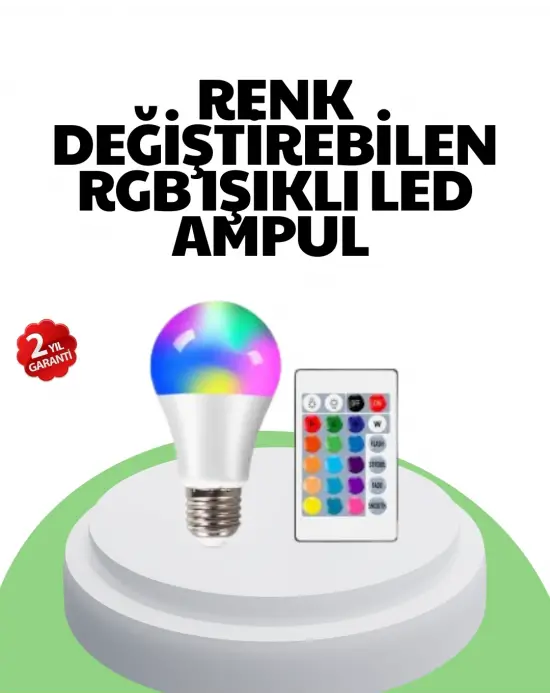2025 Rgb Led Ampul Uzaktan Kumandalı Renkli Işık A Kalite