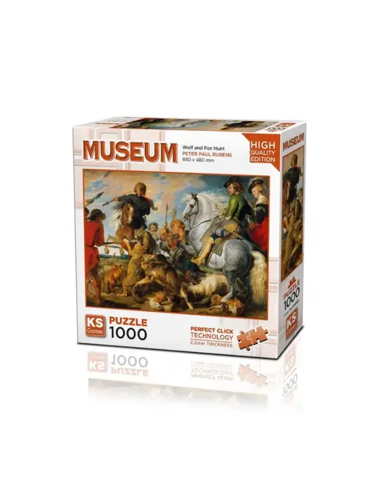 20666 Wolf And Fox Hunt 1000 Parça Puzzle -KS Puzzle