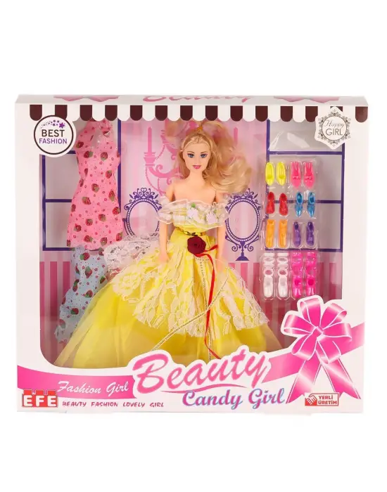 207 Ayakkabı Setli Candy Girl Bebek -Efe Toys