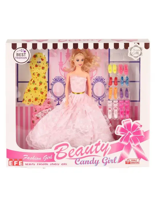 207 Ayakkabı Setli Candy Girl Bebek -Efe Toys