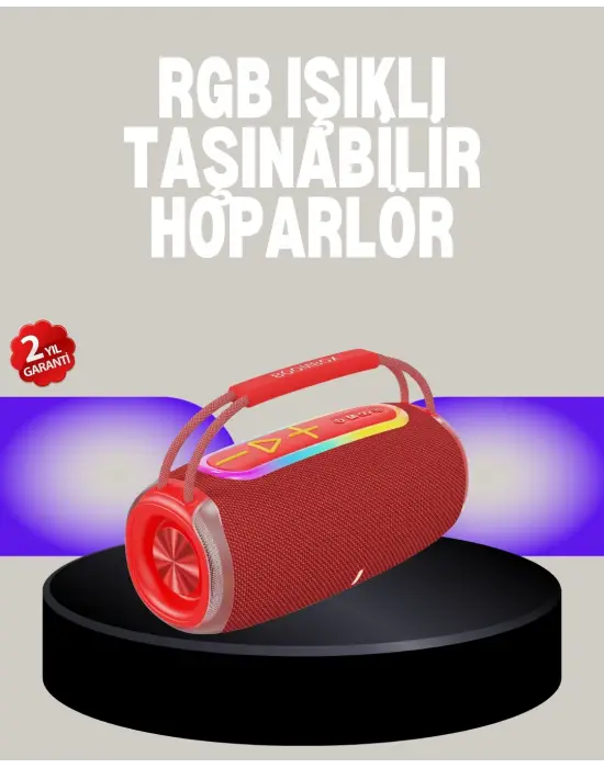 20w Kablosuz Bluetooth Hoparlör Rgb Işık Efektli Usb/sd/aux Destekli