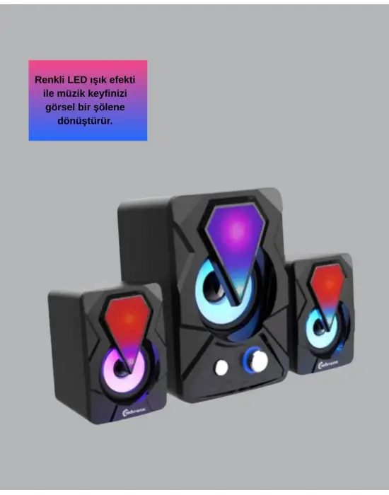 2.1 Kanal Rgb Led Oyun Hoparlörü Subwoofer Destekli