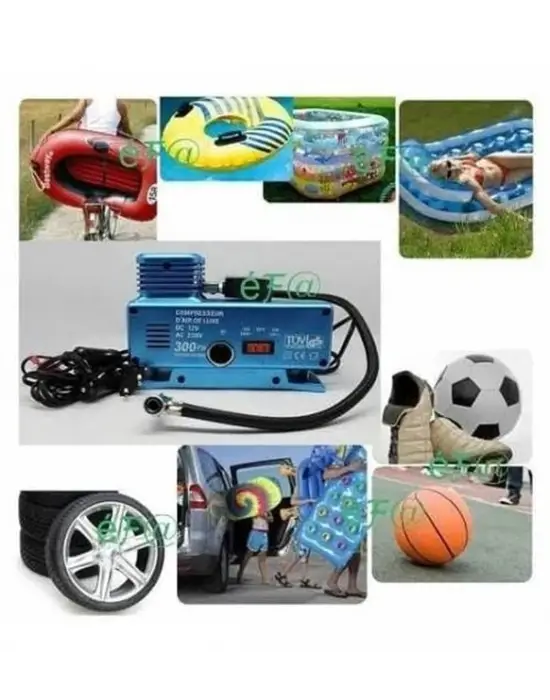 220 Volt-12 Volt 250 Psi Geniş Uygulama Yelpazesi Kompresör Lastik Hava Şişirme Oto Pompası