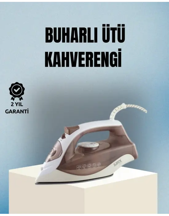 2200 Watt Buharlı Ütü Kahverengi Seramik Taban Şok Buharlı