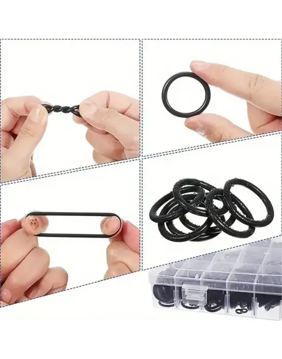 225 Parça Kauçuk Conta Seti ,kendiliğinden Saklama Kutulu O Halkası Seti