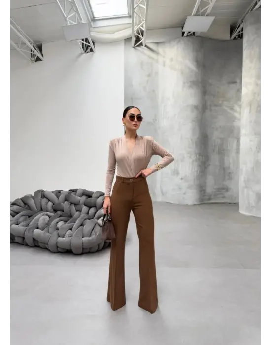 230 Gr Poly Viscose Full Lycra İspanyol Paça Pantolon