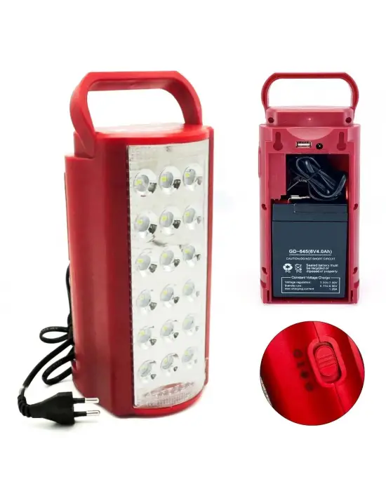 24 Büyük Ledli 80 Saat Yanan Powerbank Özellikli Akülü Led Işıldak