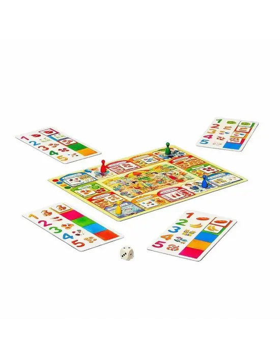 Omarı Renkli ve Eğlenceli Çarşı Alışverişi Puzzle Seti