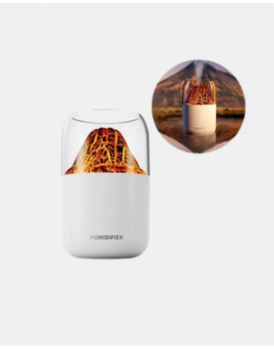 280ml Alev Işıklı Ultrasonik Hava Nemlendirici Sessiz Ve Usb Şarjlı