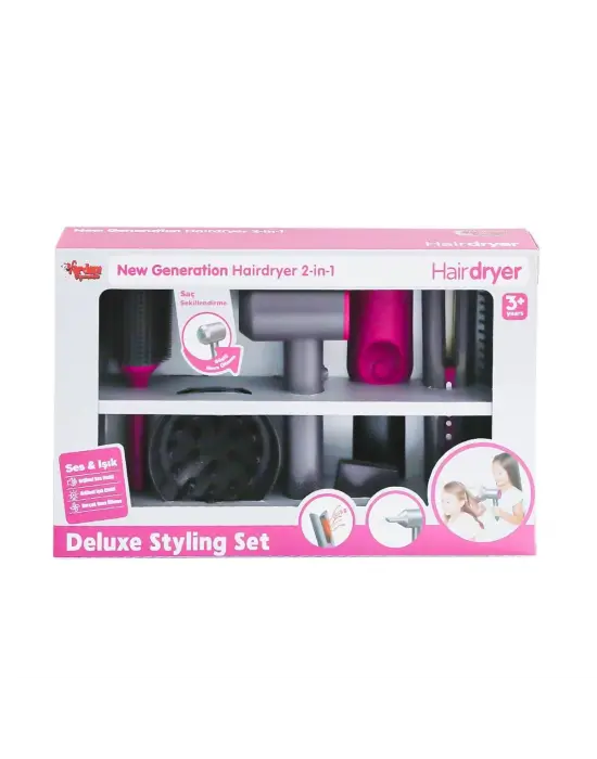 Omarı Sesli ve Işıklı 2IN1 Lüks Saç Şekillendirici Set