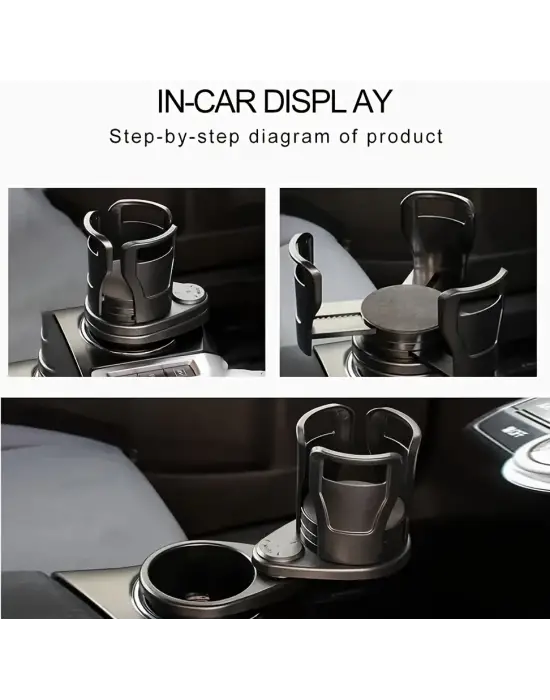 2’si 1 Arada Ayarlanabilir Araç Bardak Tutucu, Genişleyebilir Üst Kısım 3”-6.2”, Şişe Adaptörü, Araba Organizatörü, Dayanıklı Taban, Ramblers Hydroflask Uyumlu, Modern Araç Düzenleyic