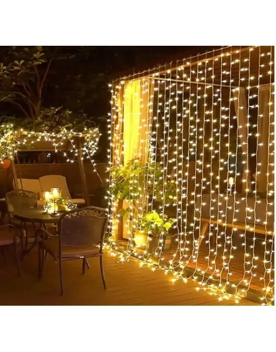 2x2 Metre Perde Led Sarı Işık