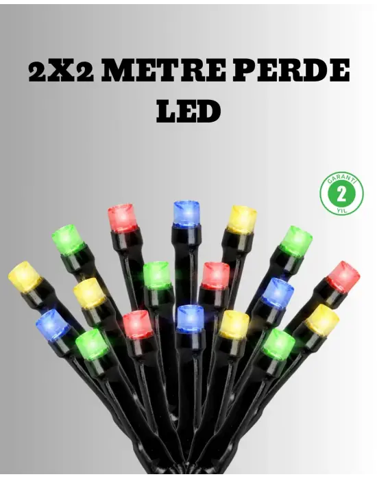 2x2 Metre Pil İle Çalışan Perde Led Işık – 8 Modlu Dekoratif