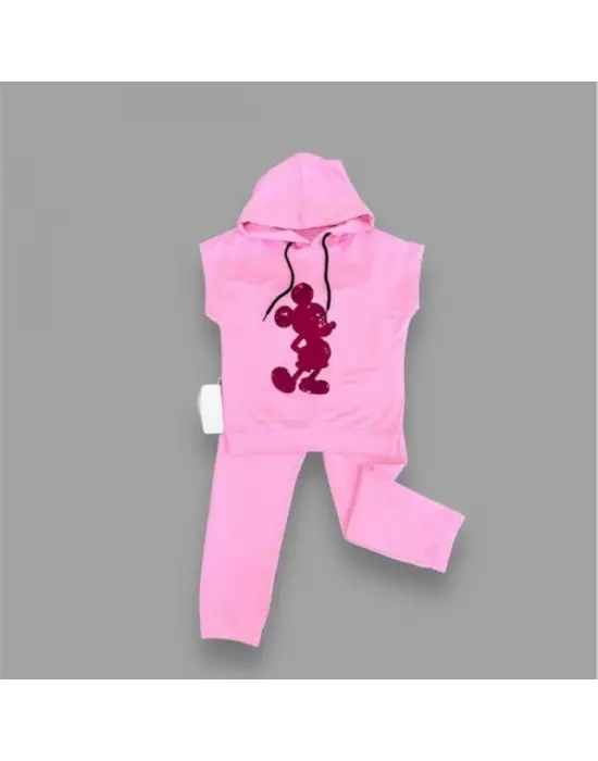 Çarpıcı Kapşonlu Mickey Desenli Çocuk Takımı