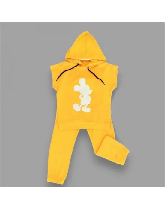 Çarpıcı Kapşonlu Mickey Desenli Çocuk Takımı