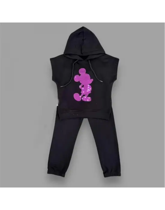 Çocuk Takımı Siyah Mickey Desenli