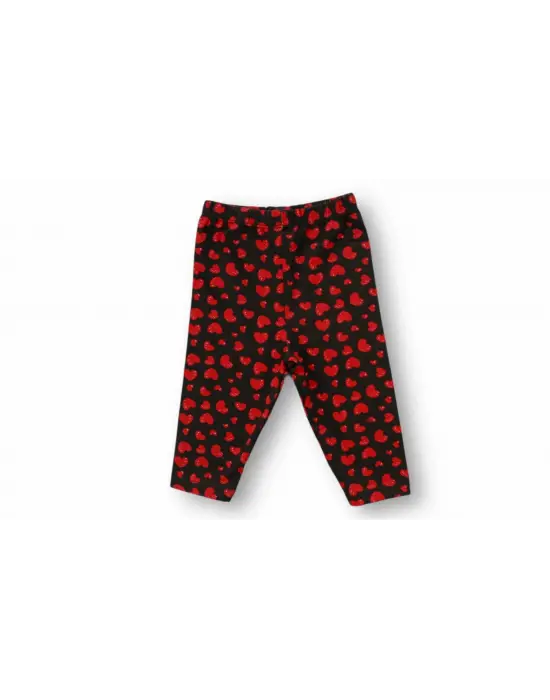 Trend Kalp Baskılı Uzun Kollu Kız Bebek Takımı