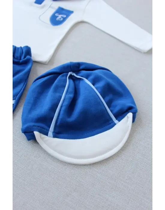 Şık Nakışlı Uzun Kollu Erkek Bebek Sweat Takımı