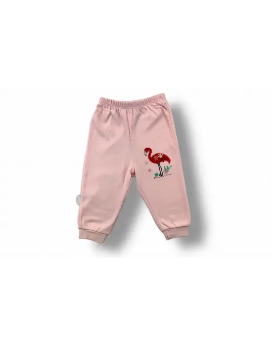 Modern Flamingo Nakışlı Sweatli Kız Bebek Takımı