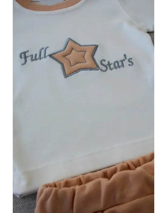 Göz Alıcı Yıldız Nakışlı Uzun Kollu Erkek Bebek Takımı