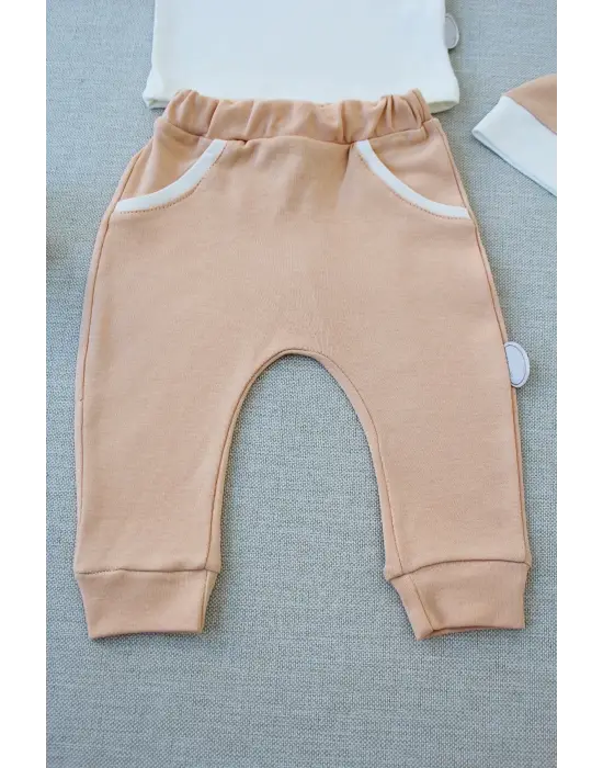 Göz Alıcı Yıldız Nakışlı Uzun Kollu Erkek Bebek Takımı