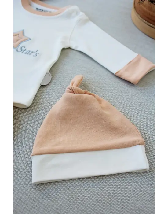 Göz Alıcı Yıldız Nakışlı Uzun Kollu Erkek Bebek Takımı