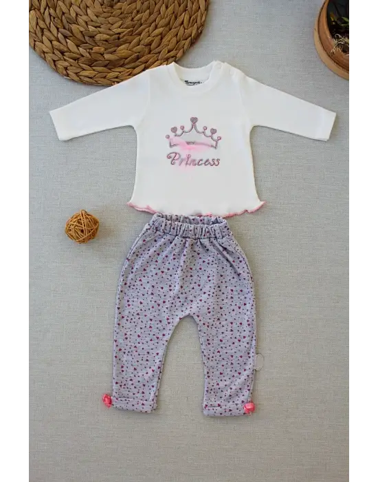 Elegant Full Star Nakışlı 3lü Erkek Bebek Takımı Sweat