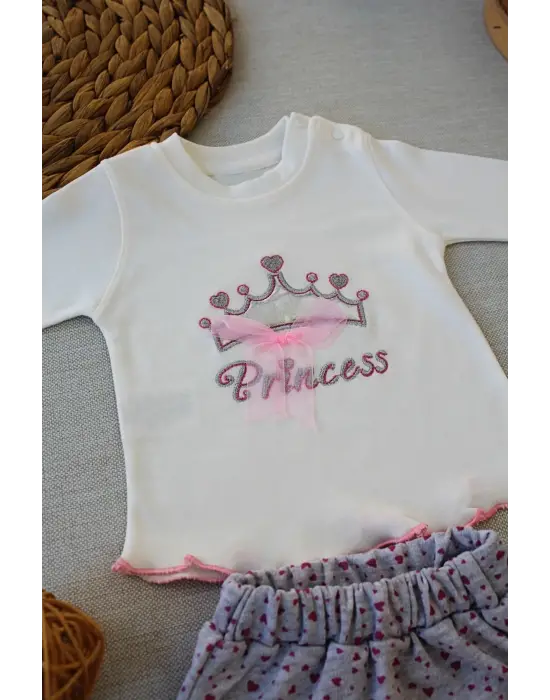 Elegant Full Star Nakışlı 3lü Erkek Bebek Takımı Sweat