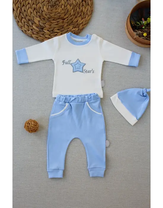 Modern Star Nakışlı Uzun Kollu Erkek Bebek Takımı
